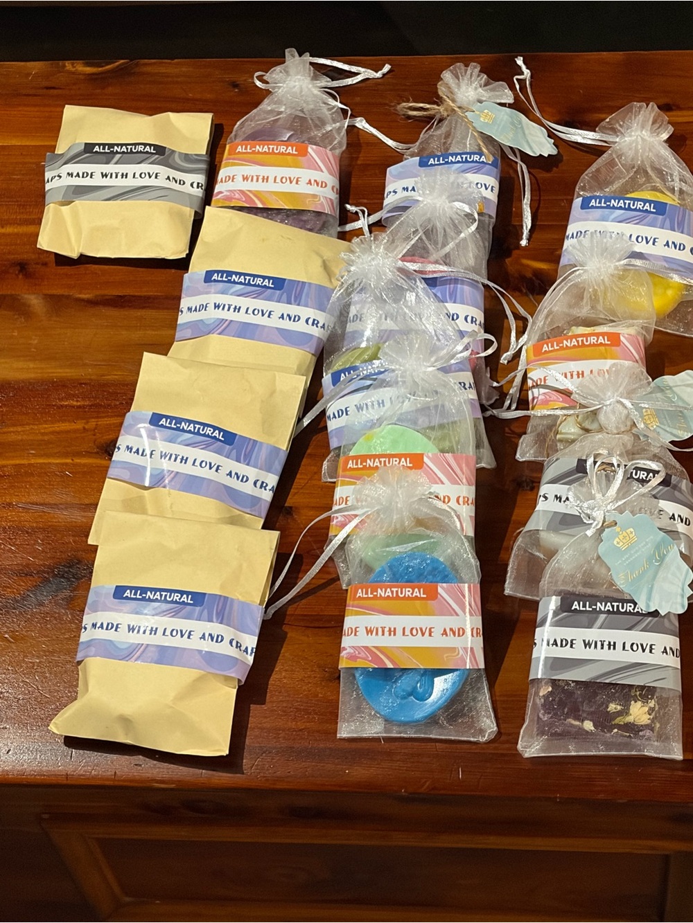 Assorted Colored Party Soap Favors - Giftable Organza Bags